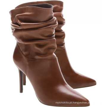 bota de tornozelo de inverno de bezerro gordo feminino